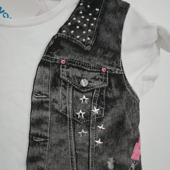 NWT Mayoral white t-shirt with faux vest and bag print size 4 - Picture 3 of 4